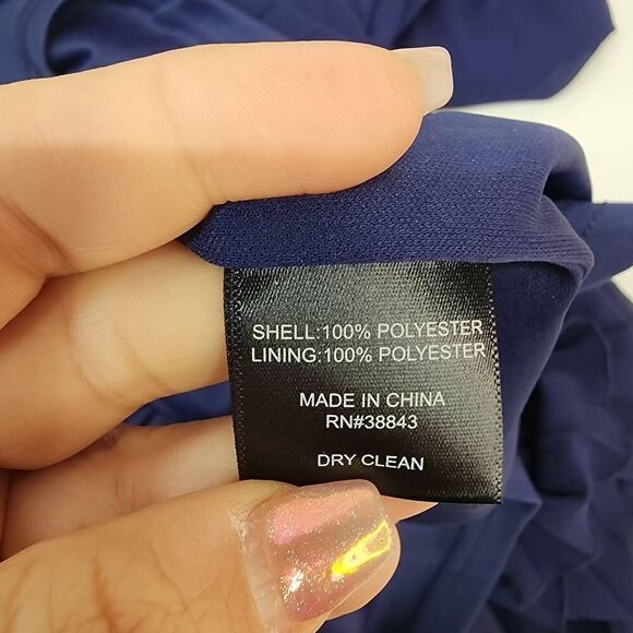 Sam Edelman Size 4 Electric Pleated A Line Long Midi Dress Navy Blue Halter Top - Picture 6 of 10